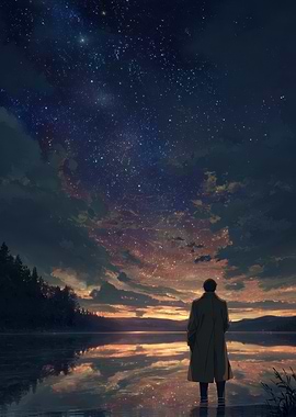 Contemplation under a starry sky