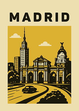 Madrid Cityscape Illustration