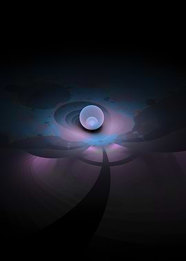 Abstract Orb in Dark Landscape