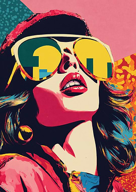 Pop Art Woman with Sunglasses
