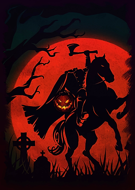 Headless Horseman with Pumpkin and Axe