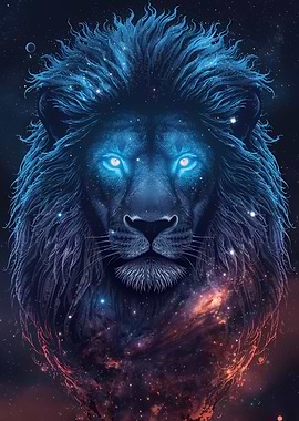 Cosmic Lion Portrait