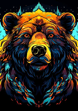 Colorful Bear Portrait