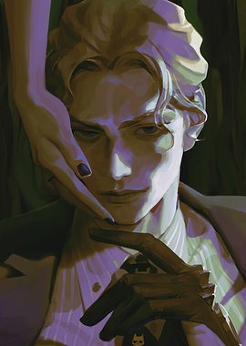 Elegant Man with Hand on Face