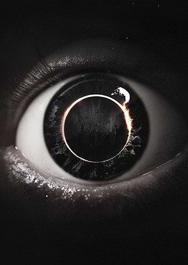 Eye with Solar Eclipse Reflection