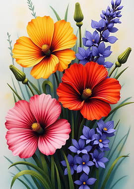 Colorful Floral Arrangement Still Life