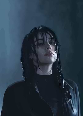 Billie Eilish Portrait in Dark Tones