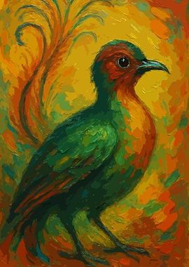 Colorful Bird Painting Art