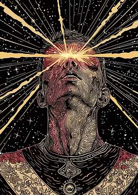 Enlightened Man in Cosmic Space