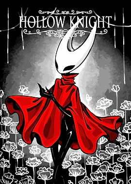 Hollow Knight character in red cloak
