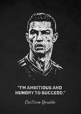 Cristiano Ronaldo Portrait with Success Quote