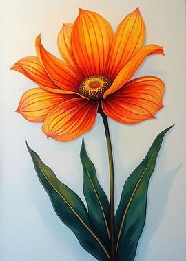 Vibrant Orange Flower Painting
