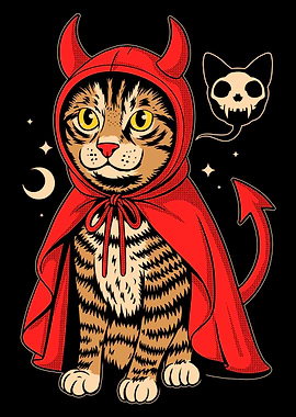 Devil Cat Illustration