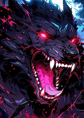 Fearsome Wolf with Glowing Eyes