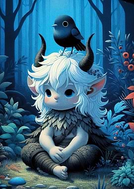 horned creature bird