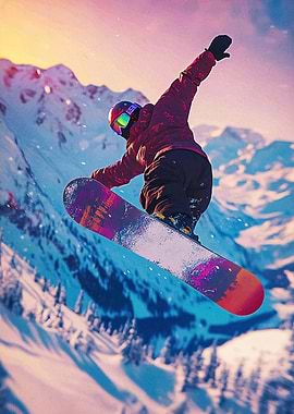 Snowboarder mountain sport