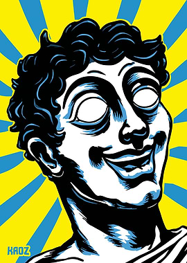 Smiling Statue Pop Art