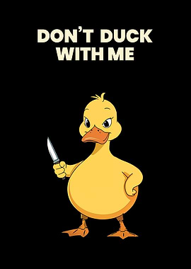 Cartoon Duck with Knife