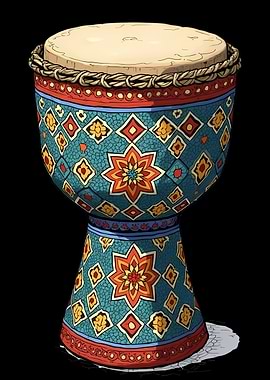 Ornate Djembe Drum Illustration