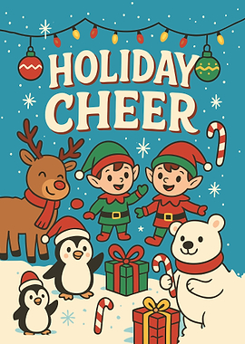 Holiday Cheer Cartoon Illustration