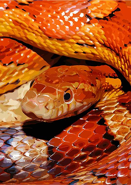 Orange Snake Portrait