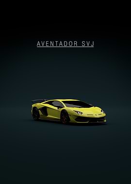 Yellow Lamborghini Aventador SVJ