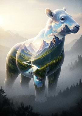 Mountain Landscape Inside Animal