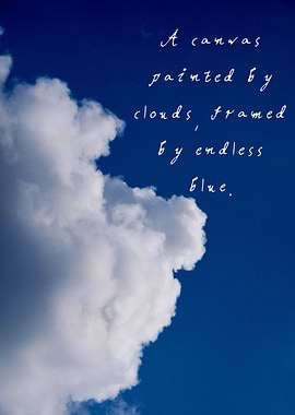 Clouds in Blue Sky with Text