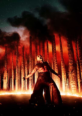 Infernal Figure in Burning Forest