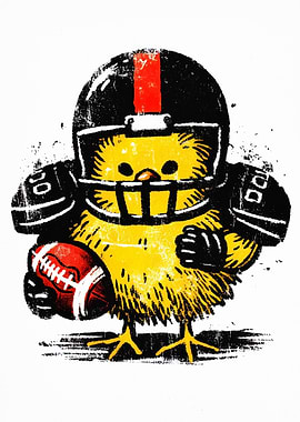 Football Chick Cartoon Illustration