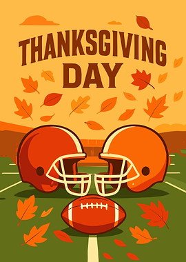 Thanksgiving Day Football Illustration
