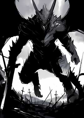 Dark Dragon Knight in Monochrome