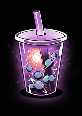 Cosmic Bubble Tea Illustration
