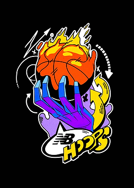 Basketball on Fire with New Balance Hoops