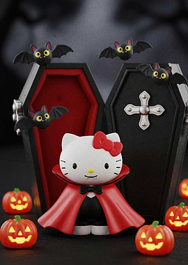 Hello Kitty Halloween Vampire Scene