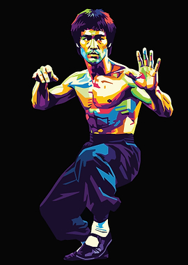 Bruce Lee Colorful Pop Art Portrait