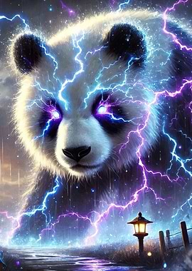 Electric Panda Portrait Animal