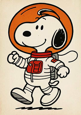 Snoopy Astronaut Cartoon Illustration