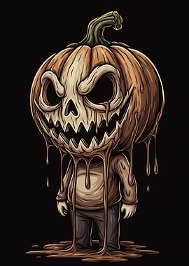 Melting Pumpkin Head
