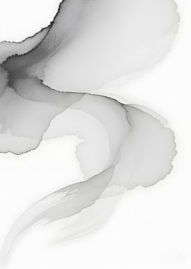 Abstract Gray Ink Wash Painting