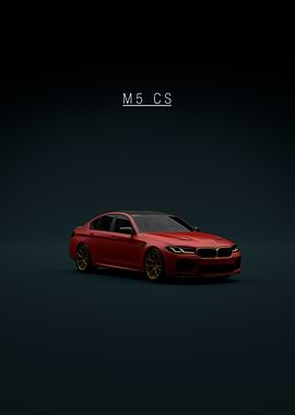 Red BMW M5 CS on Dark Background