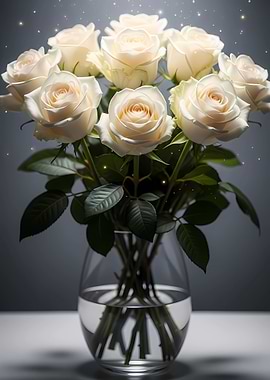 Elegant Bouquet of White Roses