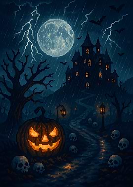 Halloween Night Pixel Art
