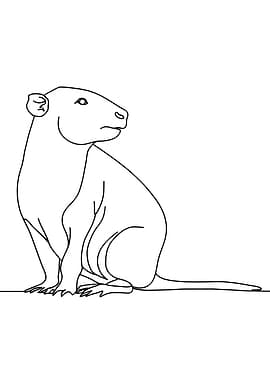 Minimalist Mythicall Creature Line Art