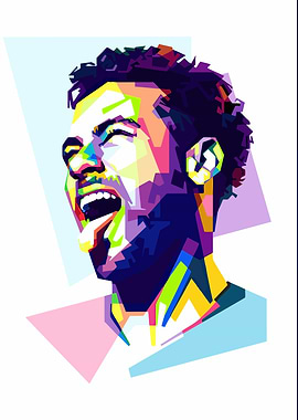 Colorful Portrait of a Man Screaming