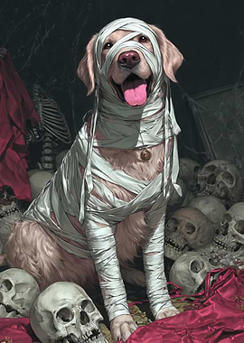 Cute Mummy Dog Portrait