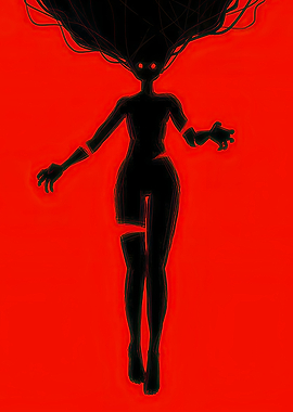 Silhouette Figure in Red