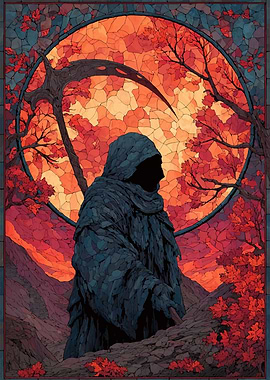 Grim Reaper Stained Glass Art