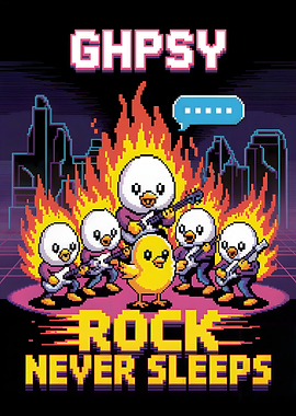 Ghpsy Rock Never Sleeps Pixel Art