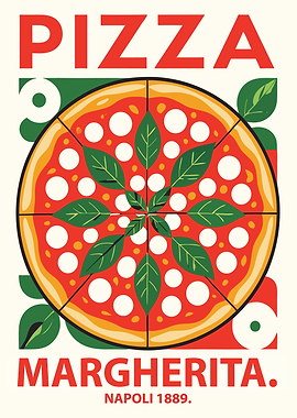 Pizza Margherita Illustration